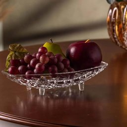 Kit 4 Centro de Mesa Cristal Deli Lyor 26x14x5,5cm Fruteira Decorativo Sala Jantar - 2