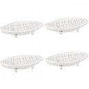 Ver imagem 1 de Kit 4 Centro de Mesa Cristal Deli Lyor 26x14x5,5cm Fruteira Decorativo Sala Jantar