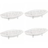 Kit 4 Centro de Mesa Cristal Deli Lyor 26x14x5,5cm Fruteira Decorativo Sala Jantar - 1