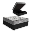 Ver imagem 1 de Cama Box Baú Viúva Tecido Sintético Preto com Colchão de Molas Ensacadas Evolution - Probel - 72x128