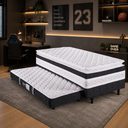 Ver imagem 1 de Cama Box Solteiro com Auxiliar 2 em 1 88x188 Ouro Cinza Design