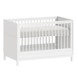 Berço Cozy e Mini Cama em Mdf – Branco Fosco