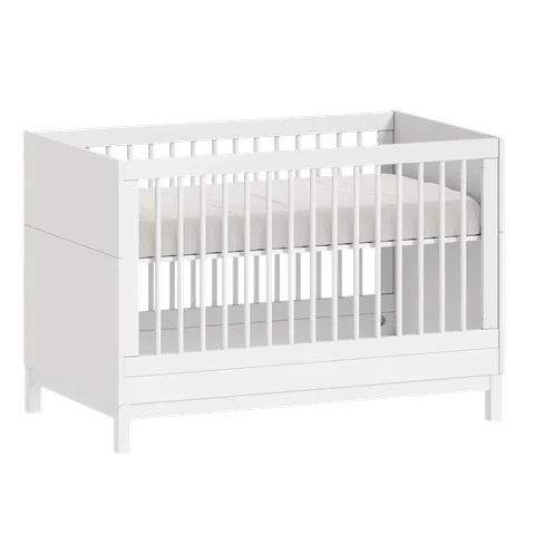 Berço Cozy e Mini Cama em Mdf – Branco Fosco