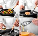 Ver imagem 4 de Kit 12 Utensílios de Cozinha em Silicone e Cabo de Madeira Resistente Ao Calor - Rosa