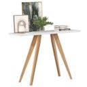 Ver imagem 4 de Aparador Retrô Sala de Estar Decorativo Pés de Madeira Tampo Mdf Branco Monaco