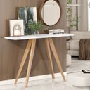 Ver imagem 1 de Aparador Retrô Sala de Estar Decorativo Pés de Madeira Tampo Mdf Branco Monaco