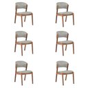 Ver imagem 1 de Kit 6 Cadeiras Decorativa Sala de Jantar Luxo Luna Facto Prata Brilho - Mozzelar