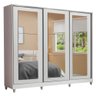 Guarda-roupa Casal 100% Mdf Madesa Eros 3 Portas de Correr de Espelho com Pés - Branco - 2