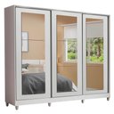 Ver imagem 2 de Guarda-roupa Casal 100% Mdf Madesa Eros 3 Portas de Correr de Espelho com Pés - Branco
