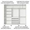 Guarda-roupa Casal 100% Mdf Madesa Eros 3 Portas de Correr de Espelho com Pés - Branco - 5