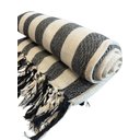 Ver imagem 4 de Manta em Algodão 1,40 X 2,30 Listrado Cru/preto