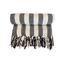 Ver imagem 3 de Manta em Algodão 1,40 X 2,30 Listrado Cru/preto