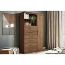 Ver imagem 1 de Cômoda Solteiro Marabá 1.6 C/ 1 Porta 2 Nichos e 6 Gavetas Jatoba - Santos Andirá