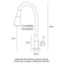 Ver imagem 5 de Torneira de Cozinha Gourmet Flexível Mesa Inox Silicone Laranja C62 Bico Arejador Cone Duplo Jato