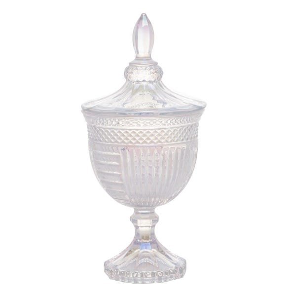 Potiche Bomboniere Decorativo Lyor Cristal Furta Cor 24,5cm Mesa Posta 4490