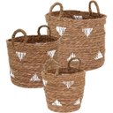 Ver imagem 1 de Jogo 3 Cesta Decorativa Organizadora Multiuso Fibra Natural