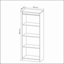 Ver imagem 2 de Armário Estante Alto para Escritório 60cm Me4150 Tecnomobili 2023 Móvel na Caixa Amendoa/preto