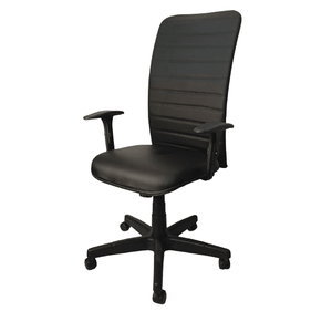 Cadeira Escritório Tela Luxo Corino Preto:preto