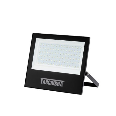 Refletor Led 100w Luz Amarela 3000k Taschibra Preto