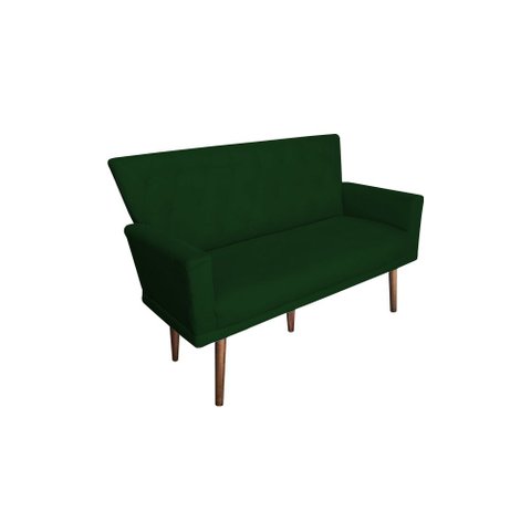 Namoradeira Decorativa Aurora Suede Verde Pés Madeira Mz Decor
