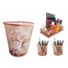 Kit Organizador, Porta Caneta e Lixeira Rose Gold Escritório - 3