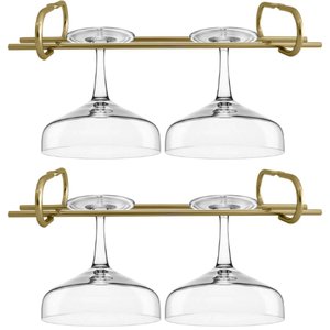 Kit 2 Porta Taças 25cm Dourado Suporte Suspenso Aramado Organizadores Duller