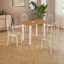 Ver imagem 2 de Conjunto Sala de Jantar Mila 4 Cad Ilhabela Branca C- Creme