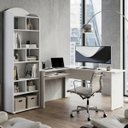 Ver imagem 4 de Escritório Home Office Mesa Escrivaninha e Estante Cannes Branco