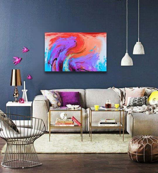 Quadro Decorativo Abstrato - Abstract Colors VII:100x60 cm/Canvas - 4