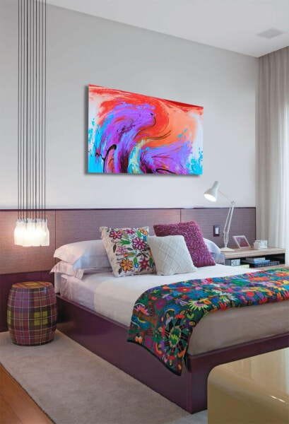 Quadro Decorativo Abstrato - Abstract Colors VII:100x60 cm/Canvas - 3