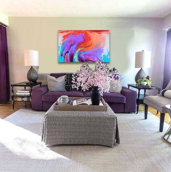 Quadro Decorativo Abstrato - Abstract Colors VII:100x60 cm/Canvas - 2