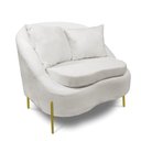 Ver imagem 5 de Poltrona Decorativa Orgânica Pé de Metal Dourado Zaya Bouclê Off White C05 - D’Rossi