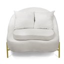 Ver imagem 2 de Poltrona Decorativa Orgânica Pé de Metal Dourado Zaya Bouclê Off White C05 - D’Rossi