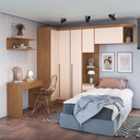 Ver imagem 1 de Guarda-Roupa Solteiro Modulado 6 Peças Infinity Marrom/Cedro|Blush