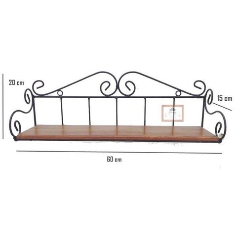 prateleira 60 cm em ferro e madeira multiuso cozinha jardim banheiro quarto cozinha porta