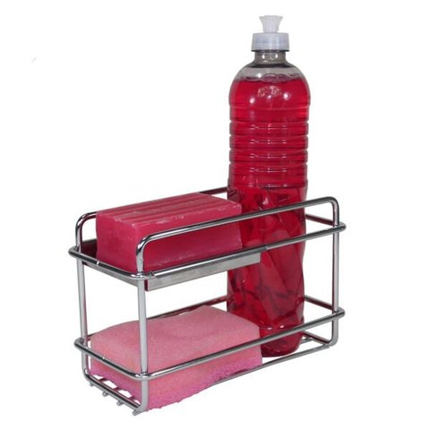 Porta Detergente Sabão e Esponja 2310 190x125x90mm Cromado Jomer
