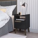 Ver imagem 1 de Mesa de Cabeceira Pés Palito 1 Gaveta Gabriela Várias Cores:preto