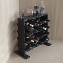Ver imagem 1 de Adega Decorativa Piso Prateleira Para Vinhos E Bebidas 20 Garrafas Preto Laca