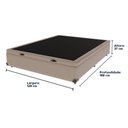Ver imagem 3 de Base Box com Baú Bege Viúvo 128cm de Madeira Kazamix Cor:bege