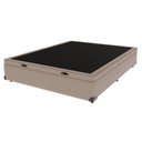 Ver imagem 1 de Base Box com Baú Bege Viúvo 128cm de Madeira Kazamix Cor:bege