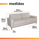 Ver imagem 3 de Sofá Living 3 Lugares 2,10m Linho Lara