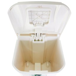 Lixeira Conteiner 2 Tampas, Pedal e Rodas Branca de 60l - 5