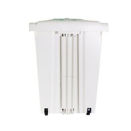 Lixeira Conteiner 2 Tampas, Pedal e Rodas Branca de 60l - 6