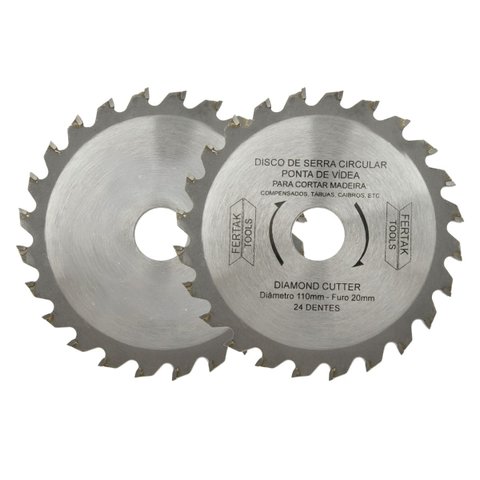 Disco de Corte Serra Circular para Madeira 24 Dentes 110x20mm | Fertak