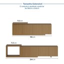 Ver imagem 5 de Rack Extensível Ripado TV 75 Polegadas Planejado 244cm Aruá CabeCasa MadeiraOriginals Marrom Jatobá