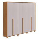 Ver imagem 2 de Guarda Roupa Casal 100% Mdf 6 Portas Easy Move 2,40 com Pés Amendoa Clean/off White