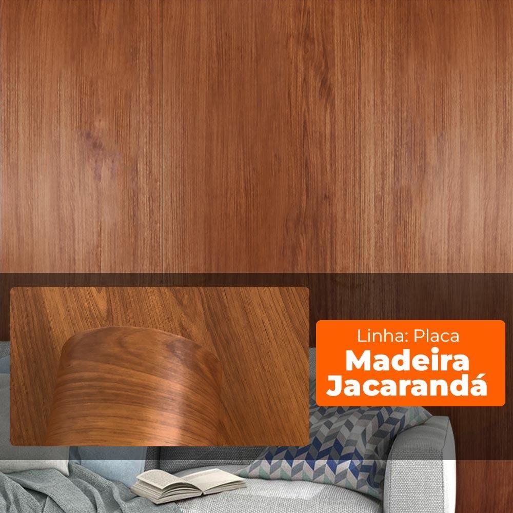 Kit 3 Unidades Placa Adesiva Flexível para Parede Madeira Jacarandá 60x300cm - 4