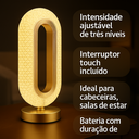Ver imagem 4 de Luminária de Mesa Abajur Decorativo Efeito Cristal Dourado Touch 3 Tons Bateria Recarregável:Modelo