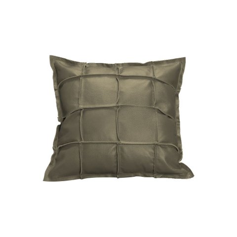 Almofada Decorativa de Couro Legítimo 50x50cm Luiza Fendi - Mozzelar