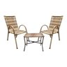 Conjunto de Junco Mesa de Centro com 2 Poltronas para Varanda Capuccino - 1
